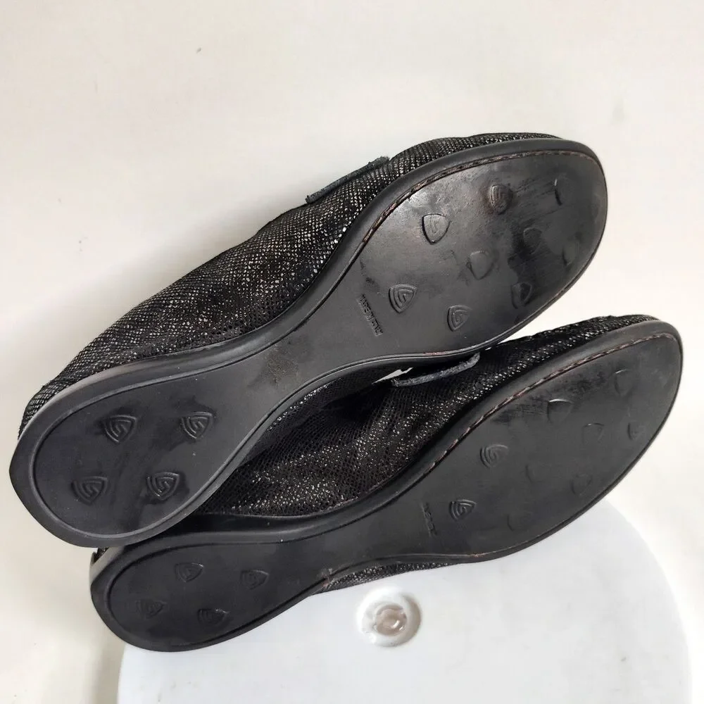 AGL Attilio Giusti Leombruni Shiny Black Soft Leather Horsebit Loafers 8‎ /38